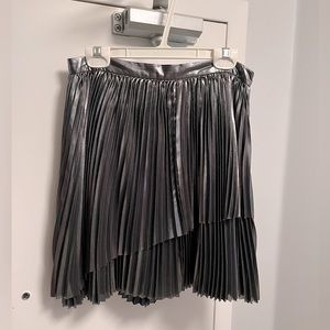Wilfred metallic silver pleated skirt